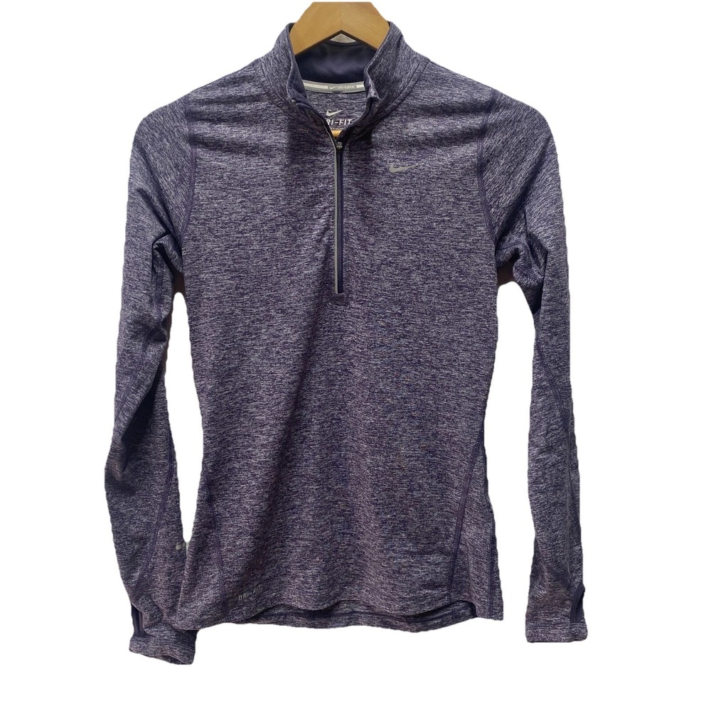 Nike Dri-Fit Element 1/4 Zip Running Top Womens XS Purple Pullover 686963-551
